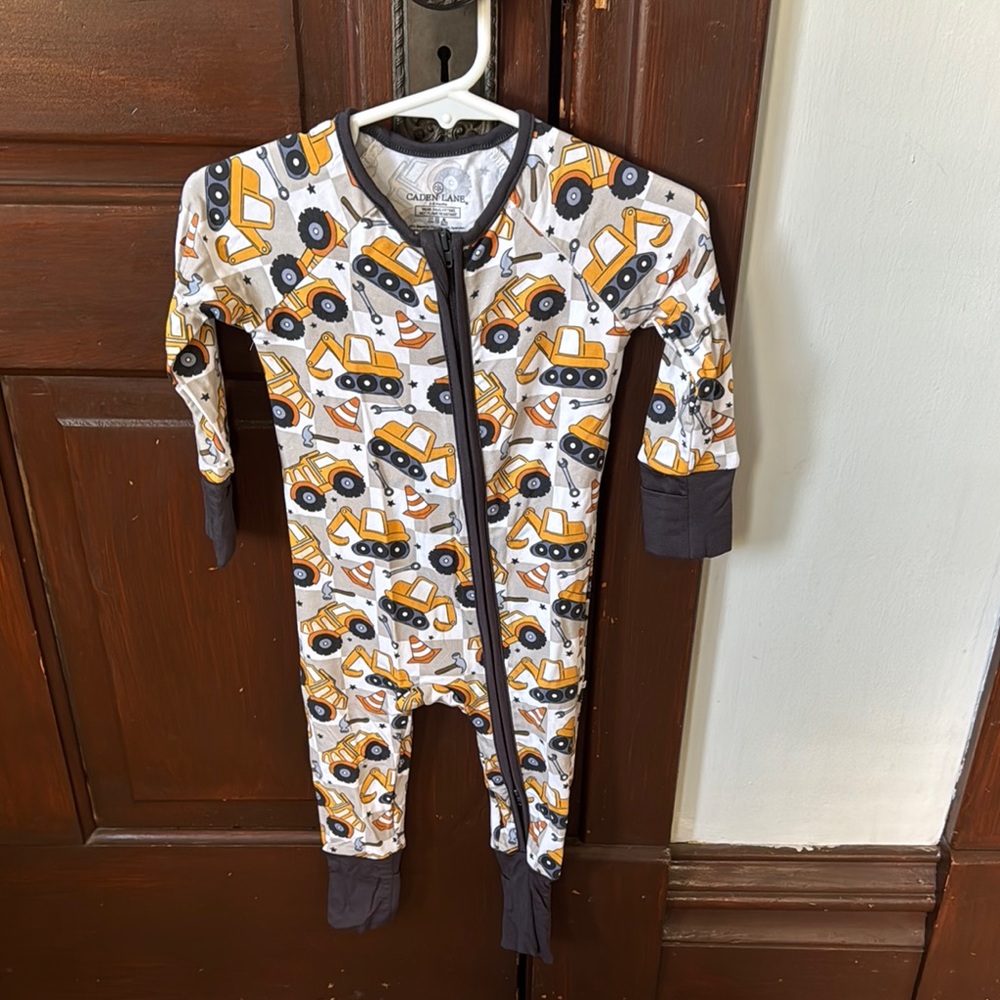 Caden Lane Yellow and Gray Footies One Piece
